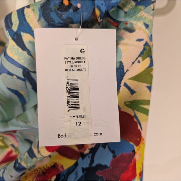 NWT Belle Badgley Mischka Women's Size 12 Royal Multi Halter Dress Floral Print - Picture 11 of 15